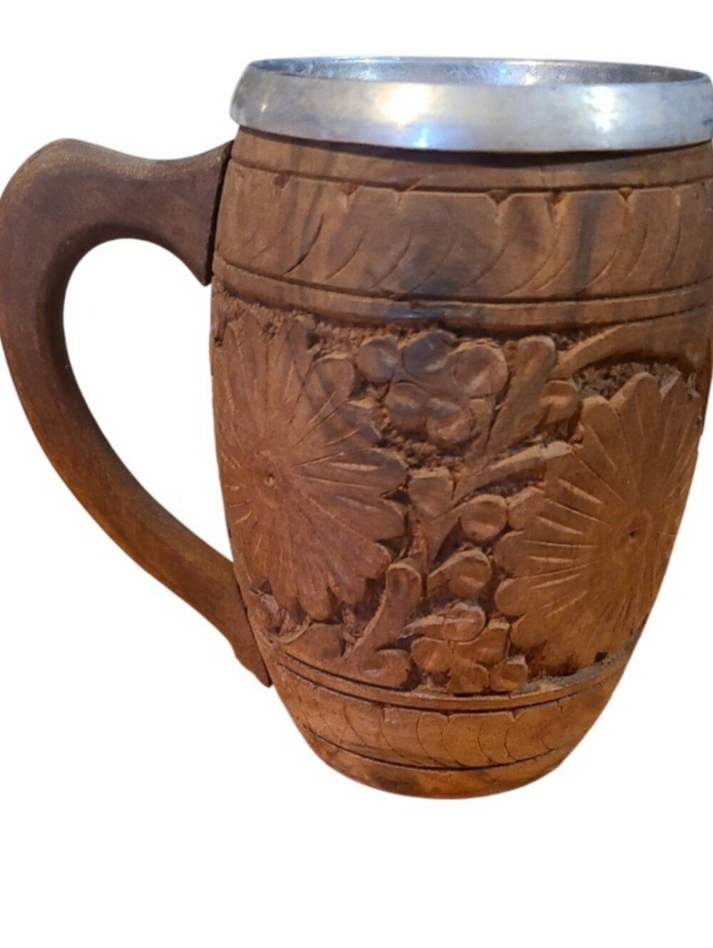 Vintage HANDCARVED German Beer Mug